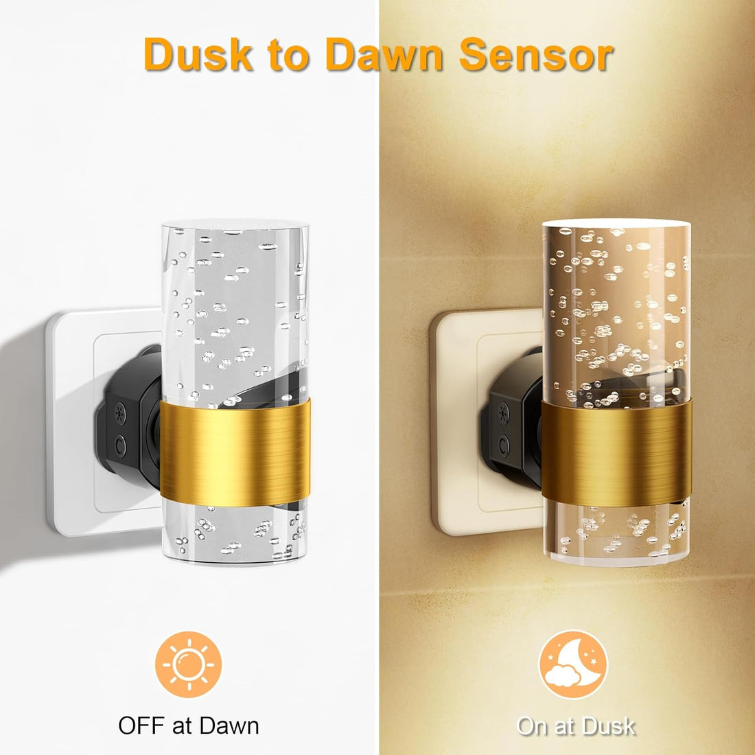 Night Light Plug in Wall with Dusk to Dawn Sensor, Adjustable Colour Temperature (3000K/4500K/6000K) and Brightness (0-100LM), Modern Plug in Night Light for Hallway, Bedroom, Stairs