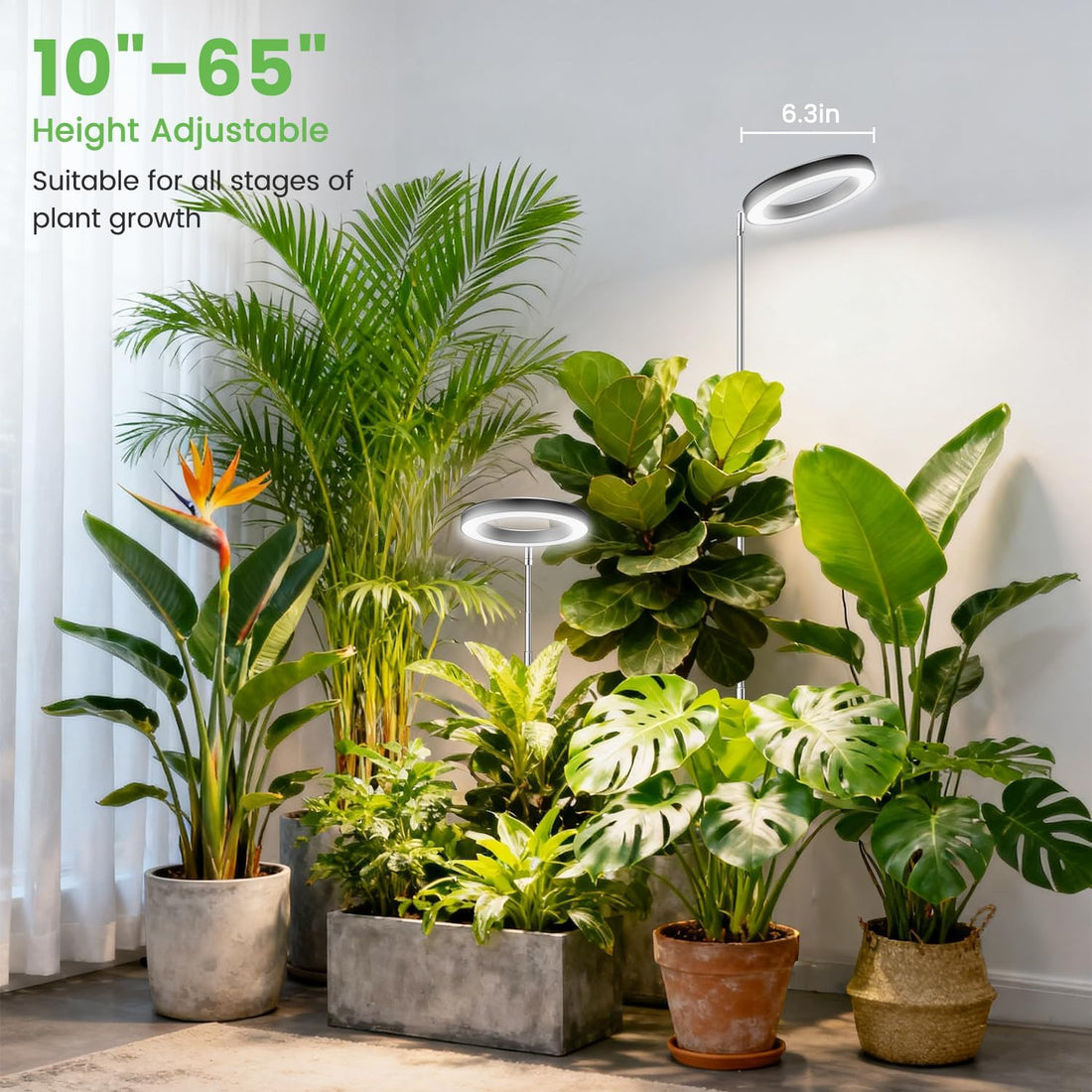LED Grow Lights For Indoor Plants Halo Ring Full Spectrum Growing Lamp Veg