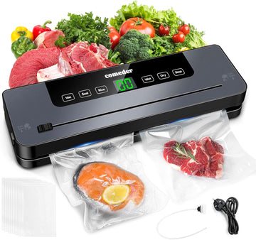 Automatic Food Vacuum Sealer – 5 Modes, Built-in Cutter & 10 Bags for Wet & Dry Food