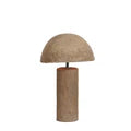 Charles Ted Rustic Papier-Mache Table Lamp with Dome Shade Eco-Friendly Lighting for Boho and Natural Interiors
