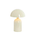 Charles Ted Modern Circle Table Lamp with Oval Linen Shade